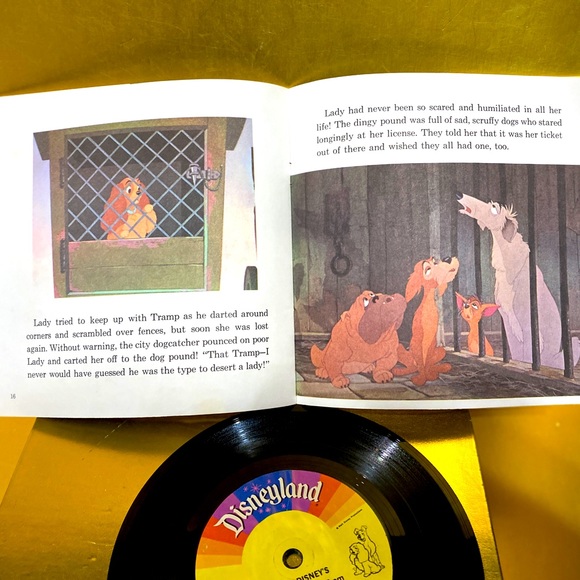 WALT DISNEY’S VTG 1979 STORY OF LADY AND THE TRAMP RECORD & 24p READ ALONG BOOK - Picture 11 of 16